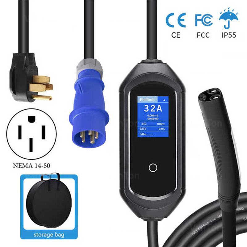 J1771 Cargador de coche rápido portátil Tesla Type1 Type2 para vehículo eléctrico EV