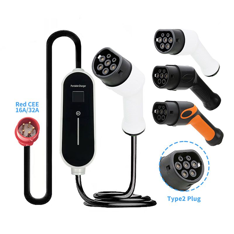 Tipo 2 Cargador EV portátil de 3 fases